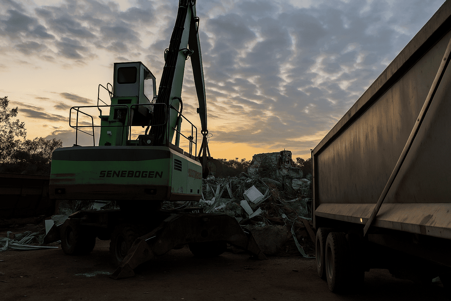 Industrial crane handling scrap metal at the Tallahassee yard